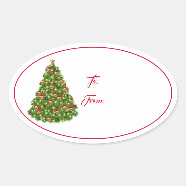 Weihnachtsgeschenk Tag Sticker (Vorderseite)