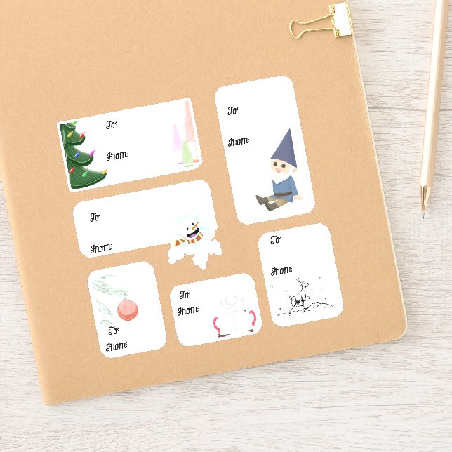 Weihnachtsgeschenk Tag Sticker Set (Notizbuch)