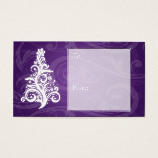 Weihnachtsgeschenk Tag Wirbler Weihnachtsbaum Lila (Vorderseite)