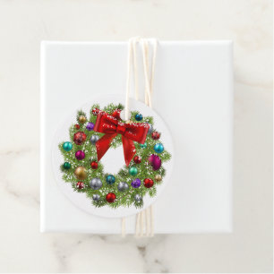 Weihnachtsgeschenk Tag-Wreath Gefallen Tags Geschenkanhänger