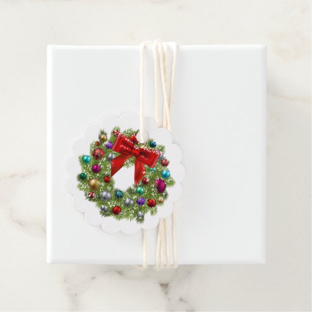 Weihnachtsgeschenk Tag-Wreath Gefallen Tags Geschenkanhänger (Beispiel)
