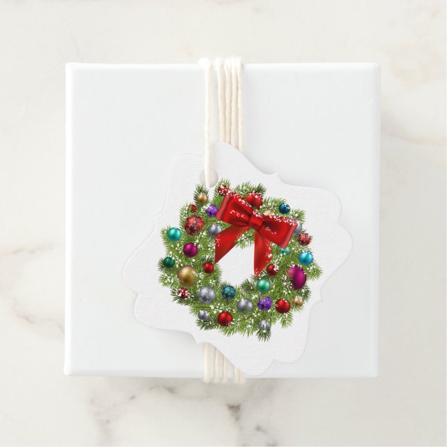 Weihnachtsgeschenk Tag-Wreath Gefallen Tags Geschenkanhänger (Beispiel)