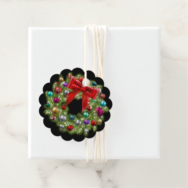 Weihnachtsgeschenk Tag-Wreath Gefallen Tags Geschenkanhänger (Beispiel)