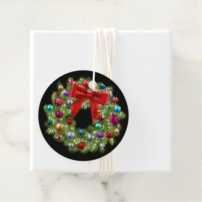 Weihnachtsgeschenk Tag-Wreath Gefallen Tags Geschenkanhänger (Beispiel)