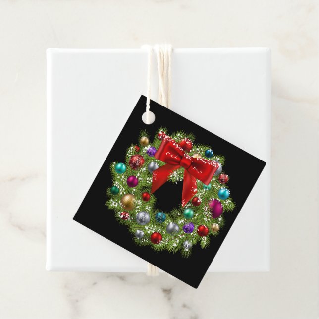 Weihnachtsgeschenk Tag-Wreath Geschenkanhänger (Beispiel)