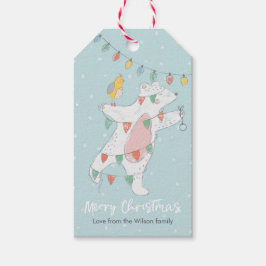 Weihnachtsgeschenk-Tags niedlicher Eisbär schmücke Geschenkanhänger