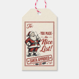 Weihnachtsgeschenk-Tags von Santa genehmigt Geschenkanhänger