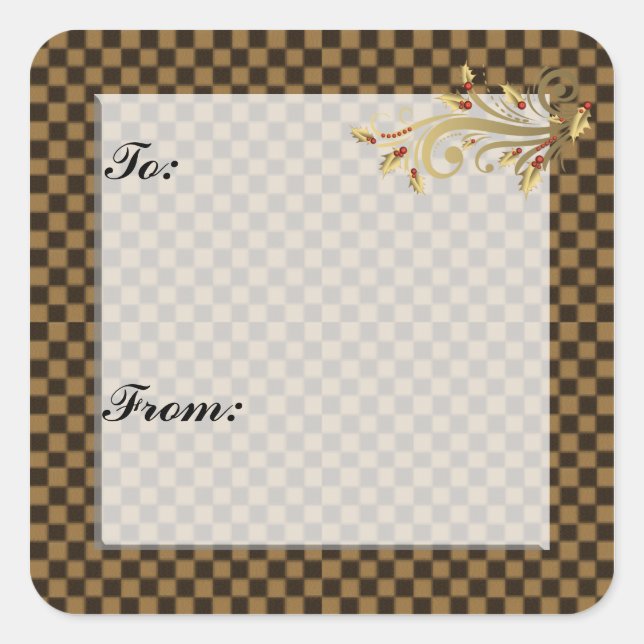 Weihnachtsgeschenk-Tagsticker Quadratischer Aufkleber (Vorderseite)