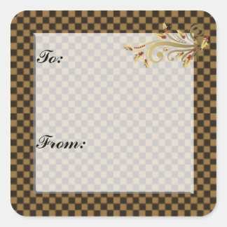 Weihnachtsgeschenk-Tagsticker Quadratischer Aufkleber