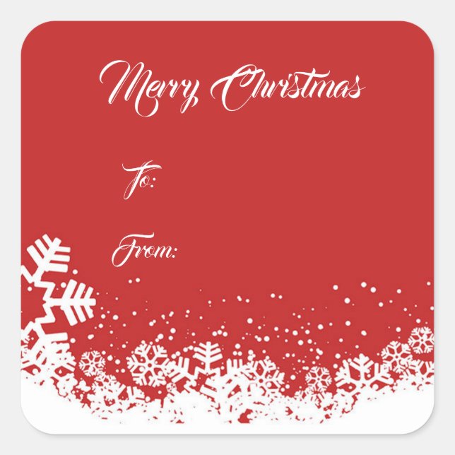 Weihnachtsgeschenk-Tagsticker Quadratischer Aufkleber (Vorderseite)