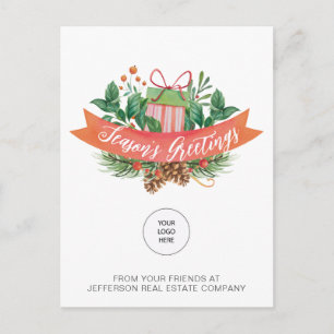 Weihnachtsgeschenk Tannenbaum Kranz Firmenlogo Ges Feiertagspostkarte