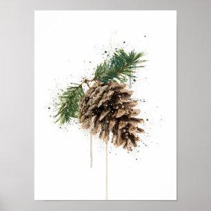Weihnachtsgeschenk Tannenzapfen Poster