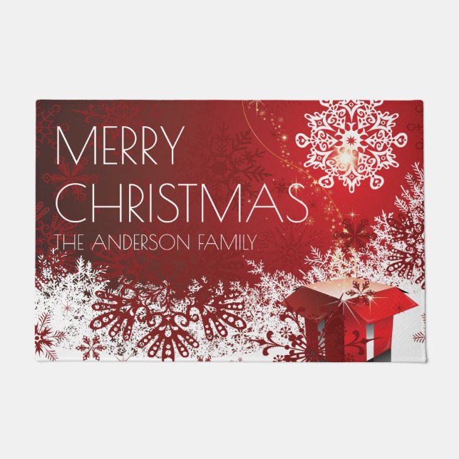 Weihnachtsgeschenk Überraschung Schneeflocken Wint Fußmatte (Vorderseite)