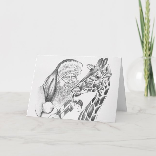 Weihnachtsgeschenk und Weihnachtsmann Feiertagskarte (Vorderseite)