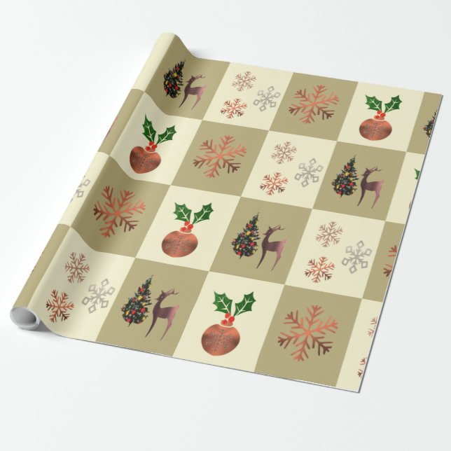 Weihnachtsgeschenk-Verpackungspapier Geschenkpapier (Ungerollt)