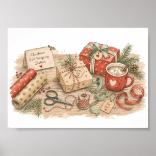Weihnachtsgeschenk-Verpackungsstation für kreative Poster