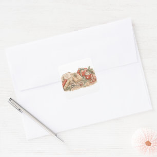 Weihnachtsgeschenk-Verpackungsstation für kreative Quadratischer Aufkleber