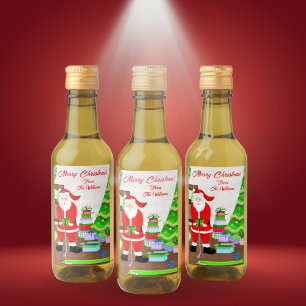 Weihnachtsgeschenk von Santa - Ein Hole-in-One Wei Weinetikett