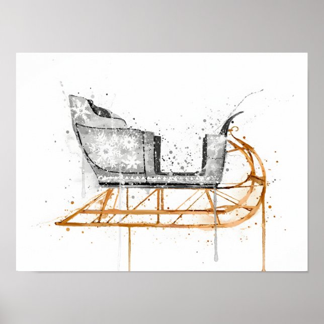 Weihnachtsgeschenk Weihnachtsschlitten Poster (Vorne)