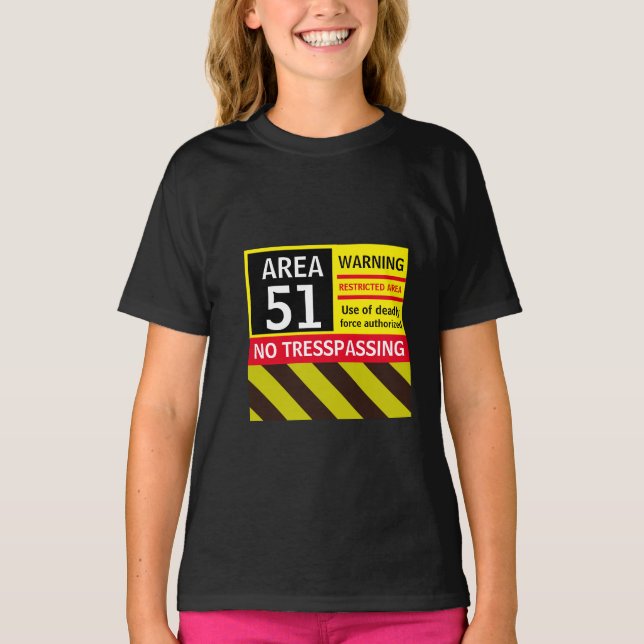 Weihnachtsgeschenk Weltraum Alien Novelty AREA 51 T-Shirt (Vorderseite)