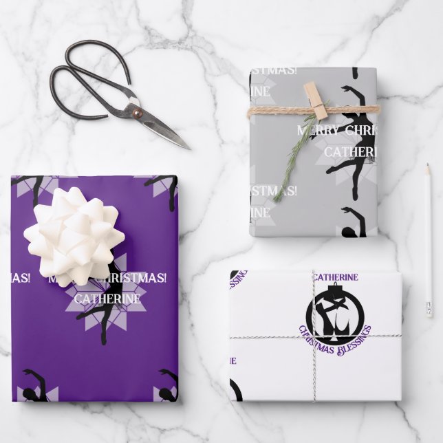 Weihnachtsgeschenk Wrap Ballett Thema HAMbyWG Geschenkpapier Set (Vorderseite)