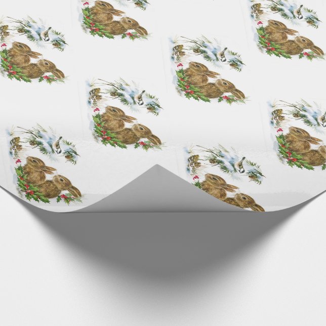 Weihnachtsgeschenk Wrap/Bunnies und Vögel Geschenkpapier (Ecke)