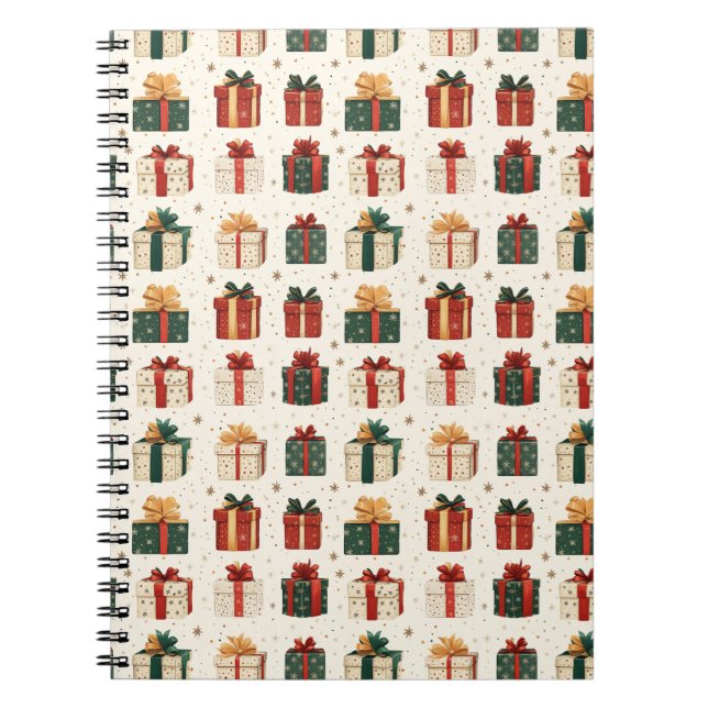 Weihnachtsgeschenk Wrap Design Muster Notizblock (Vorderseite)