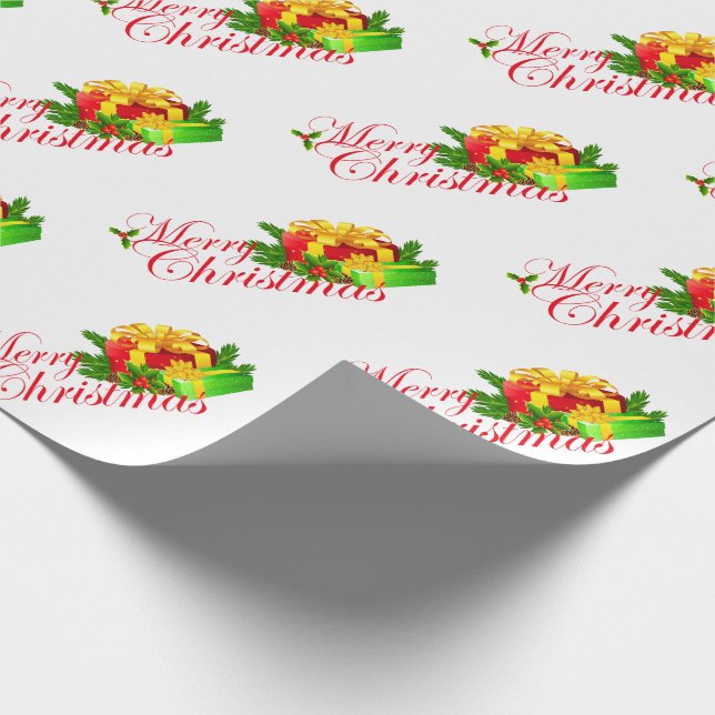 Weihnachtsgeschenk Wrap/Frohe Weihnachten mit Gesc Geschenkpapier (Ecke)
