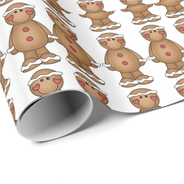 Weihnachtsgeschenk Wrap/Ingwer Brot Mann Geschenkpapier (Rolleneckpunkt)