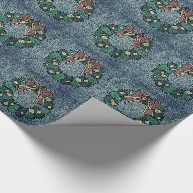 Weihnachtsgeschenk Wrap/Kranz Geschenkpapier (Ecke)