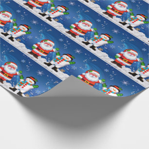Weihnachtsgeschenk Wrap/Santa und Snowman Geschenkpapier