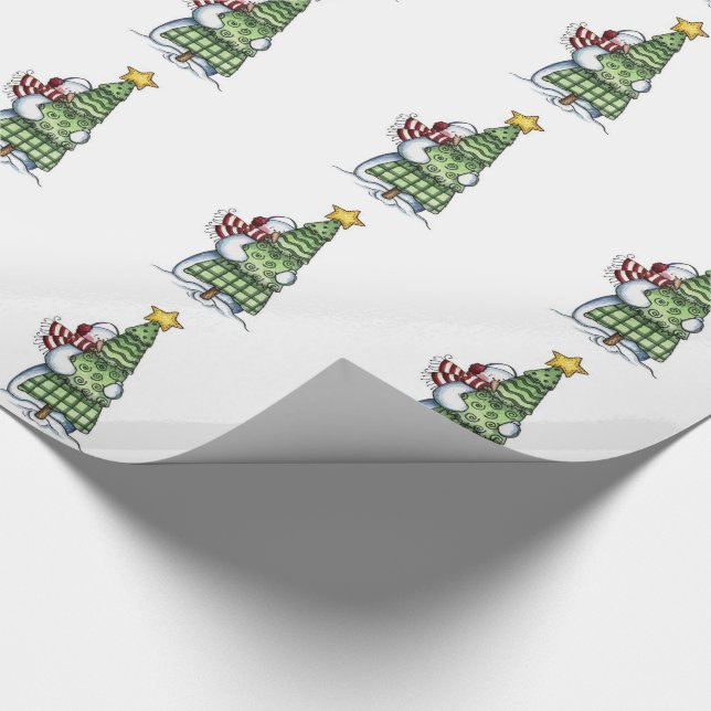Weihnachtsgeschenk Wrap/Schneemann mit Weihnachtsb Geschenkpapier (Ecke)