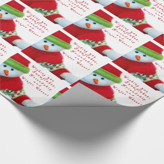 Weihnachtsgeschenk Wrap/Schneemann & Wintermühle Geschenkpapier (Ecke)