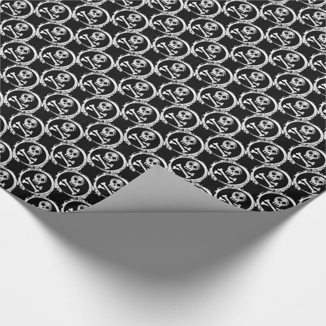Weihnachtsgeschenk Wrap/Skulls Geschenkpapier (Ecke)