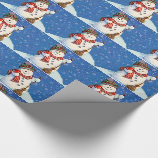 Weihnachtsgeschenk Wrap/Snowmen Geschenkpapier (Ecke)
