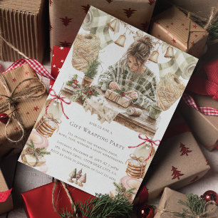 Weihnachtsgeschenk Wrapping-Party Einladung