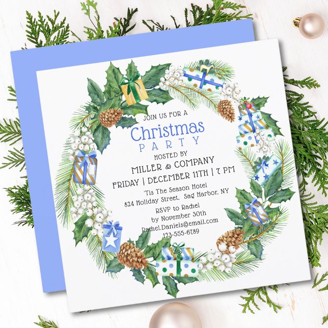 Weihnachtsgeschenk Wreath Corporate Weihnachtsfest Einladung (Von Creator hochgeladen)