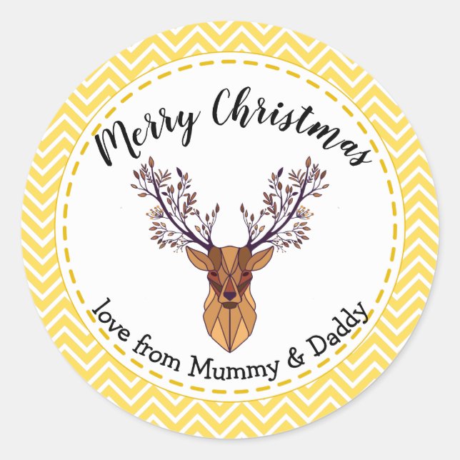 Weihnachtsgeschenk - Zickzack Junggebliebene Runder Aufkleber (Vorderseite)