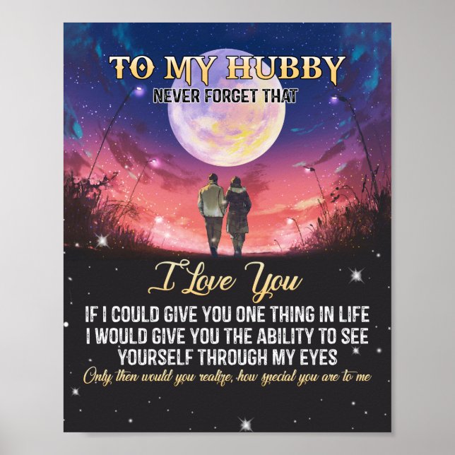 Weihnachtsgeschenk | Zu meinem Hubby I-Liebe Poster (Vorne)