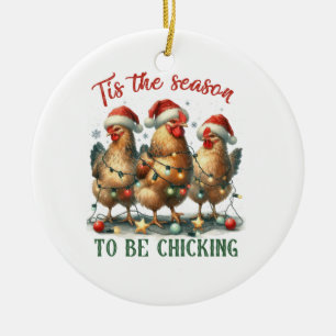 Weihnachtsgeschenk zum Chicken Keramik Ornament