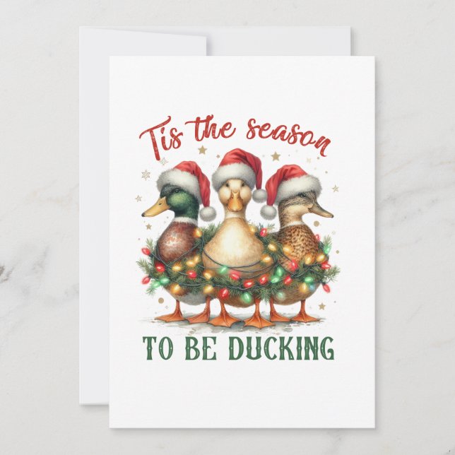 Weihnachtsgeschenk zum Ducken Feiertagskarte (Vorderseite)