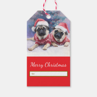 Weihnachtsgeschenkanhänger für Pug-Liebhaber Geschenkanhänger