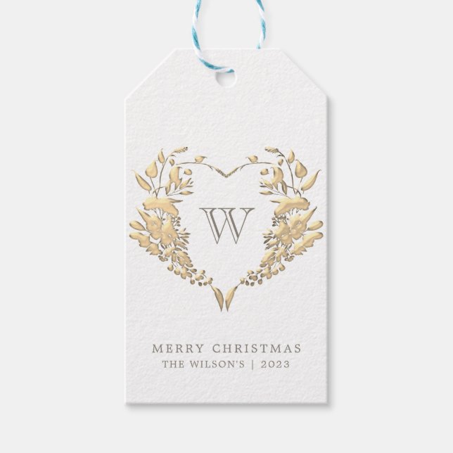 Weihnachtsgeschenkanhänger mit Monogramm Geschenkanhänger (Vorderseite)