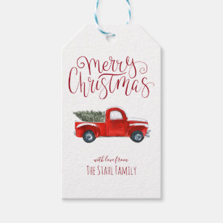 Weihnachtsgeschenkanhänger - Vintage roter LKW Geschenkanhänger