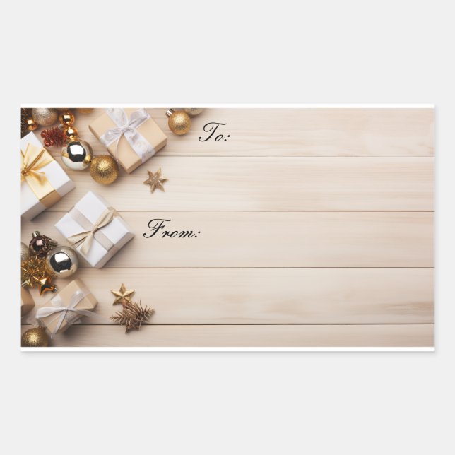 Weihnachtsgeschenkaufkleber Rechteckiger Aufkleber (Vorderseite)