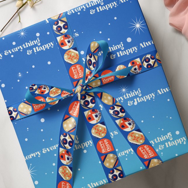 Weihnachtsgeschenkband Bold Modern Ornaments Ripsband (This listing is for the ribbon only the wrapping paper is sold separately in the same collection>)