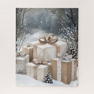Weihnachtsgeschenkboxen Winter Schnee Puzzle