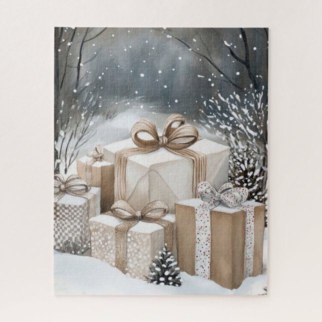 Weihnachtsgeschenkboxen Winter Schnee Puzzle (Vertikal)