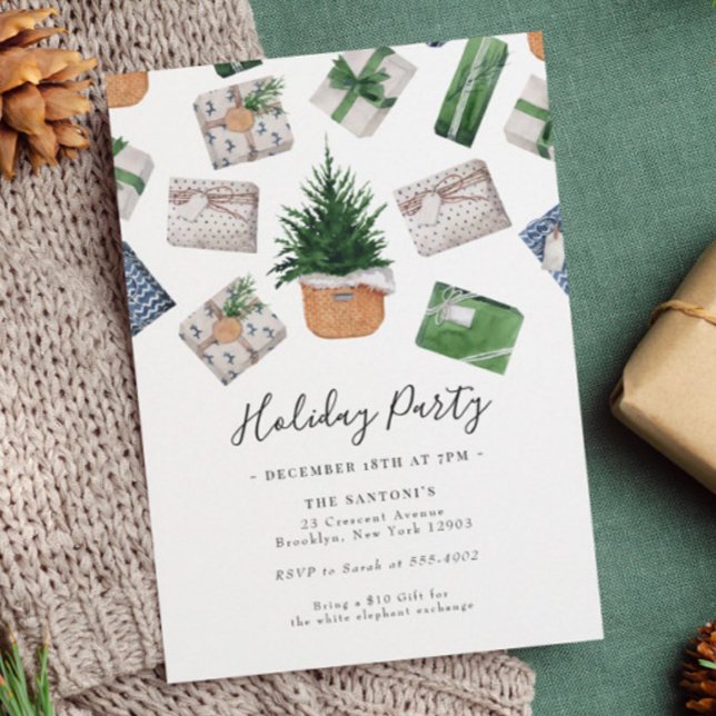 Weihnachtsgeschenke-Austausch Feiertag Party Einladung (Von Creator hochgeladen)