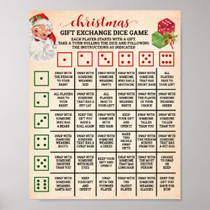 Weihnachtsgeschenke Austausch Roll-Dice-Spiel-Zeic Poster